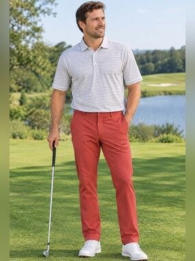 Boston Scott Men's Golf Tech Performance Pants Merlot Size 36 X 33 NWT